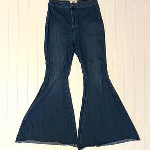Free People Flared Blue Jeans
